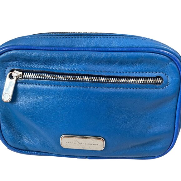 Marc By Marc Jacobs Blue Leather Crossbody Bag Coastal Minimalist Streetwear Y2K - Picture 7 of 10